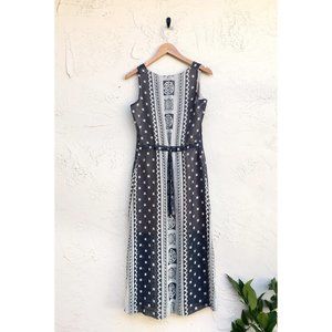 Geometric Print Chiffon Column Dress (US 2)